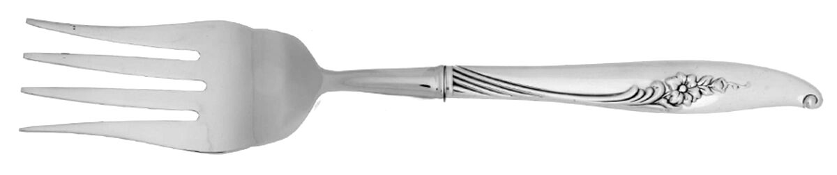 Magic Moment (Silverplate, 1958) Cold Meat Fork Large, Stainless Tines HC by Oneida Silver-1