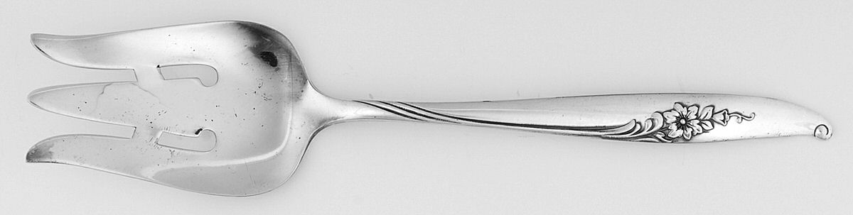 Magic Moment (Silverplate, 1958) Medium Solid Cold Meat Serving Fork by Oneida Silver-1
