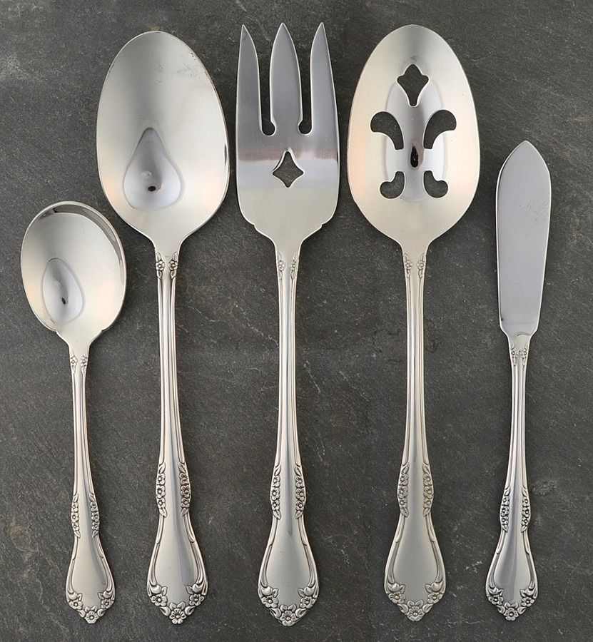 Mansfield (Stainless) 5 Piece Hostess Set by Oneida Silver-1