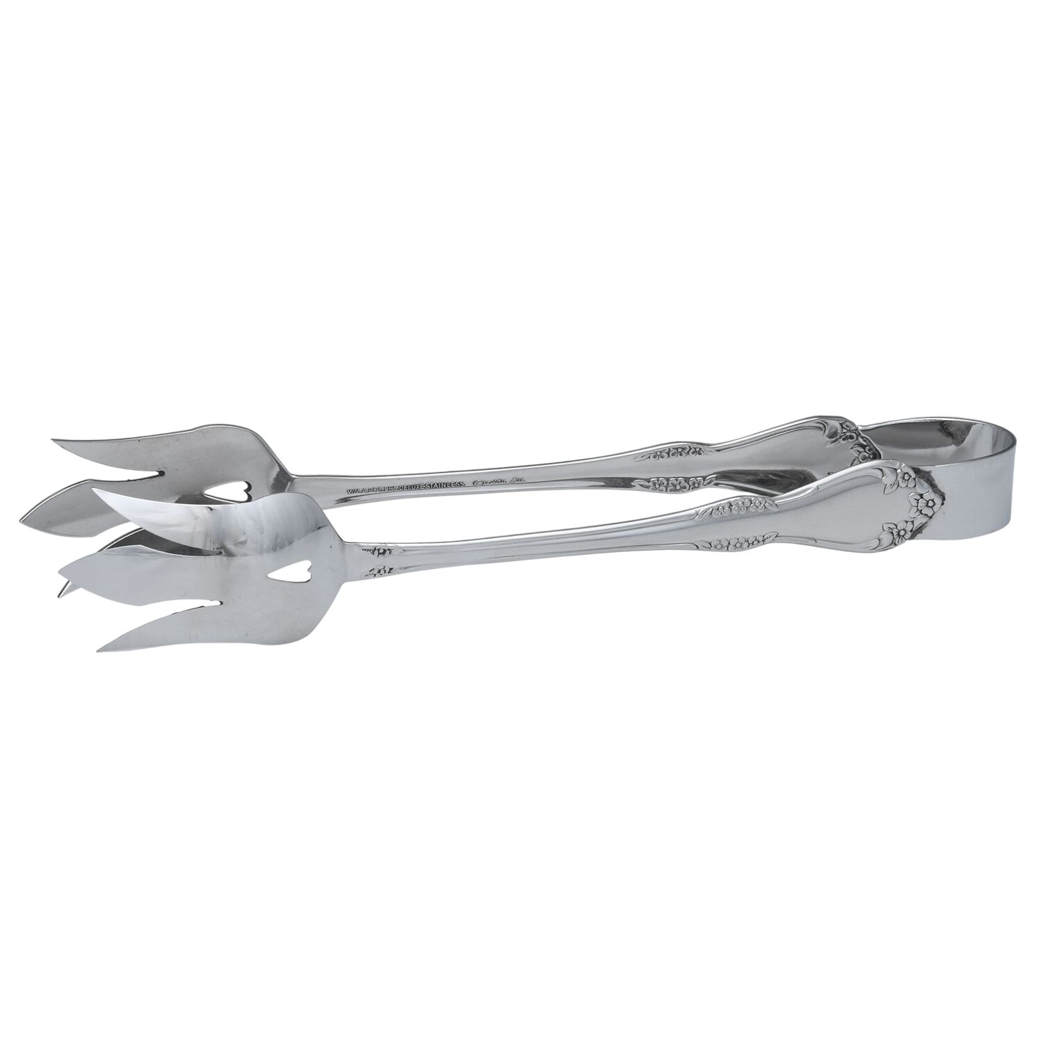 Mansfield (Stainless) Solid Lettuce Tongs by Oneida Silver-1