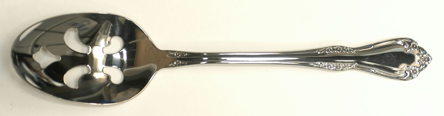 Mansfield (Stainless) Pierced Tablespoon (Serving Spoon) by Oneida Silver-1