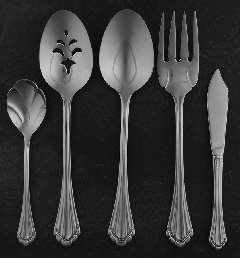 Marquette (Stainless) 5 Piece Hostess Set by Oneida Silver-1