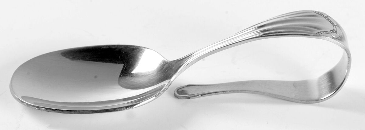 Marquette (Stainless) Curved Handle Baby Spoon by Oneida Silver-1