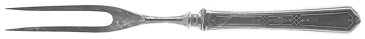 Mary Stuart (Silverplate, 1927) Small Steak Carving Fork with Stainless Prongs by Oneida Silver-1