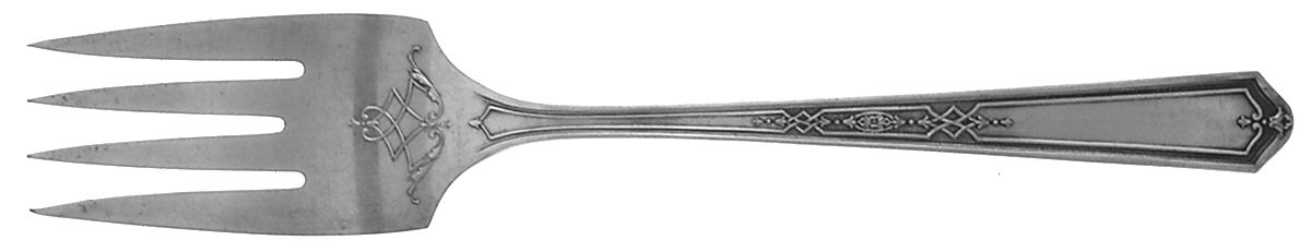 Mary Stuart (Silverplate, 1927) Medium Solid Cold Meat Serving Fork by Oneida Silver-1