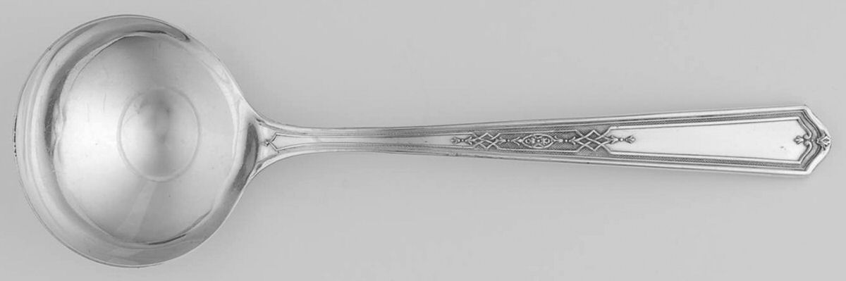 Mary Stuart (Silverplate, 1927) Round Bowl Soup Spoon (Bouillon) by Oneida Silver-1
