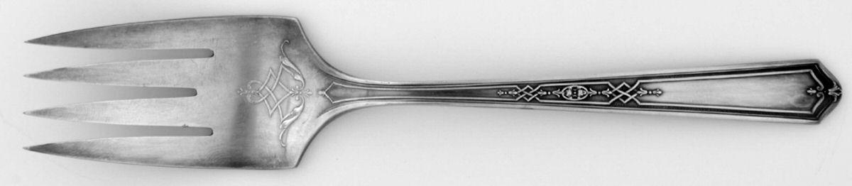 Mary Stuart (Silverplate, 1927) Small Solid Cold Meat Serving Fork by Oneida Silver-1