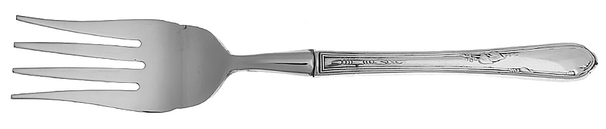 Meadowbrook (Silverplate, 1936) Cold Meat Fork Large, Stainless Tines HC by Oneida Silver-1