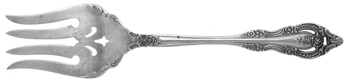 Mediterranea (Sterling, 1967) Medium Solid Cold Meat Serving Fork by Oneida Silver-1
