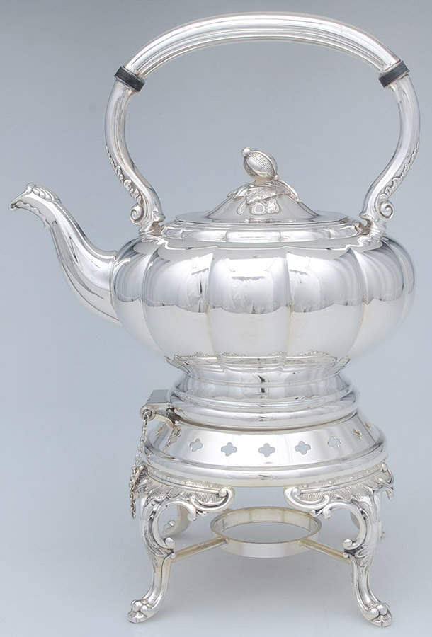 Melon-Plain (Silverplate, Hollowware) Kettle and Stand No Burner by Oneida Silver-1