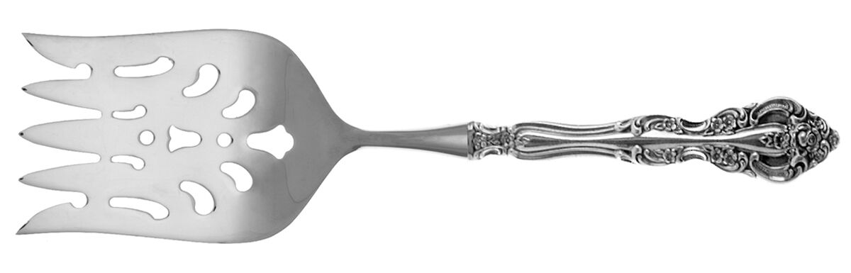 Michelangelo (Sterling, 1970) Fish Serving Fork with Stainless Tines HC by Oneida Silver-1