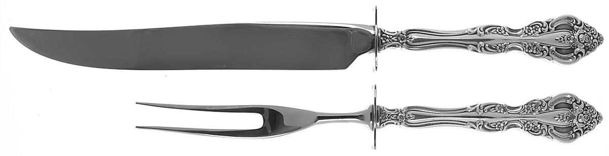 Michelangelo (Sterling, 1970) Small Steak 2-Piece Carving Set w/Stainless Blade by Oneida Silver-1