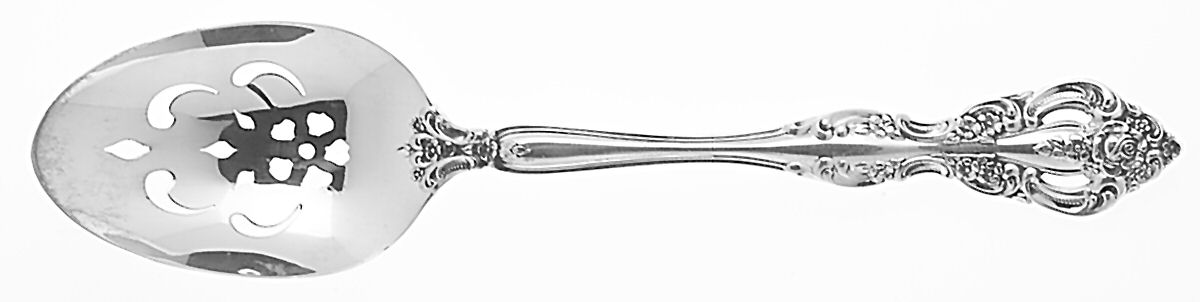 Michelangelo (Sterling, 1970) Pierced Tablespoon (Serving Spoon) by Oneida Silver-1