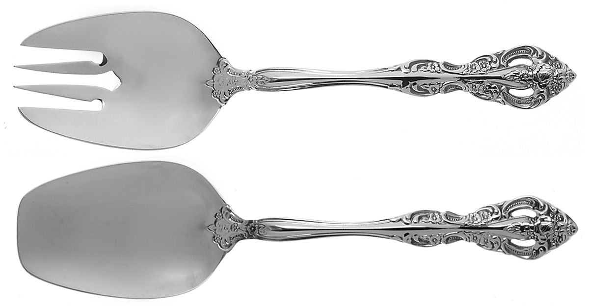 Michelangelo (Stainless) (2 Pc) Solid Salad Set by Oneida Silver-1