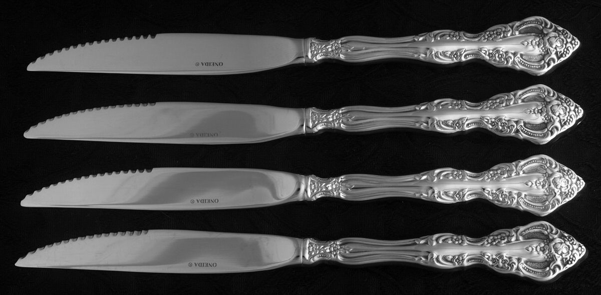 Michelangelo (Stainless) Individual Steak Knife Hlw Handle - Set of 4 by Oneida Silver-1