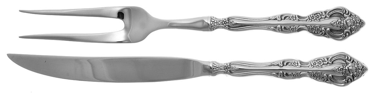 Michelangelo (Stainless) Small 2-Piece Steak Carving Set w/Stainless Blade by Oneida Silver-1
