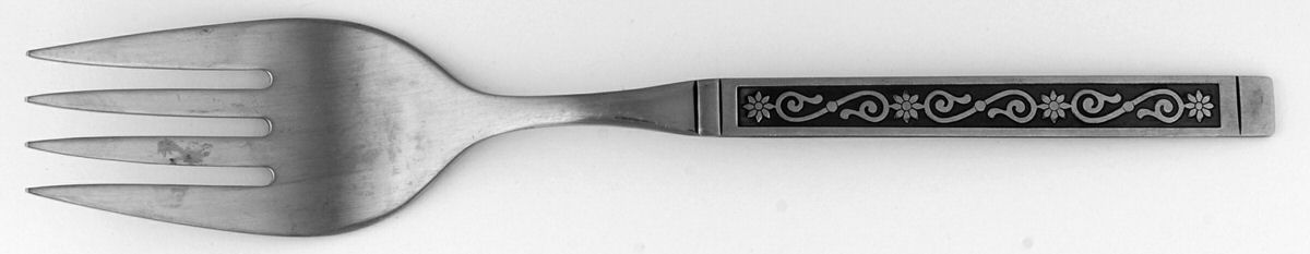Midnight (Stainless) Medium Solid Cold Meat Serving Fork by Oneida Silver-1