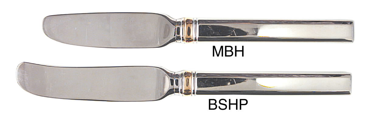Midnight (Stainless, Black Hld, Gold) Butter Spreader Hollow Hdl-Paddle/Stainless Blade by Oneida Silver-1