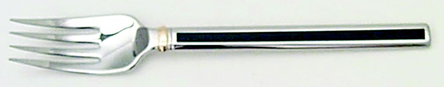 Midnight (Stainless, Black Hld, Gold) Individual Solid Fish Fork by Oneida Silver-1