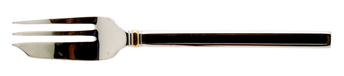 Midnight (Stainless, Black Hld, Gold) Individual Pastry/Dessert Fork by Oneida Silver-1