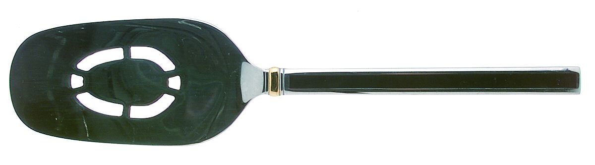 Midnight (Stainless, Black Hld, Gold) Pierced All Stainless Pie Server by Oneida Silver-1