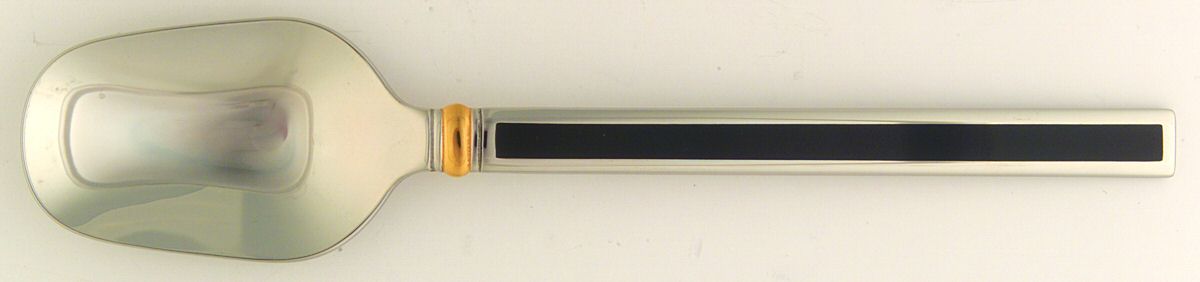 Midnight (Stainless, Black Hld, Gold) Dessert/Oval Soup Spoon by Oneida Silver-1
