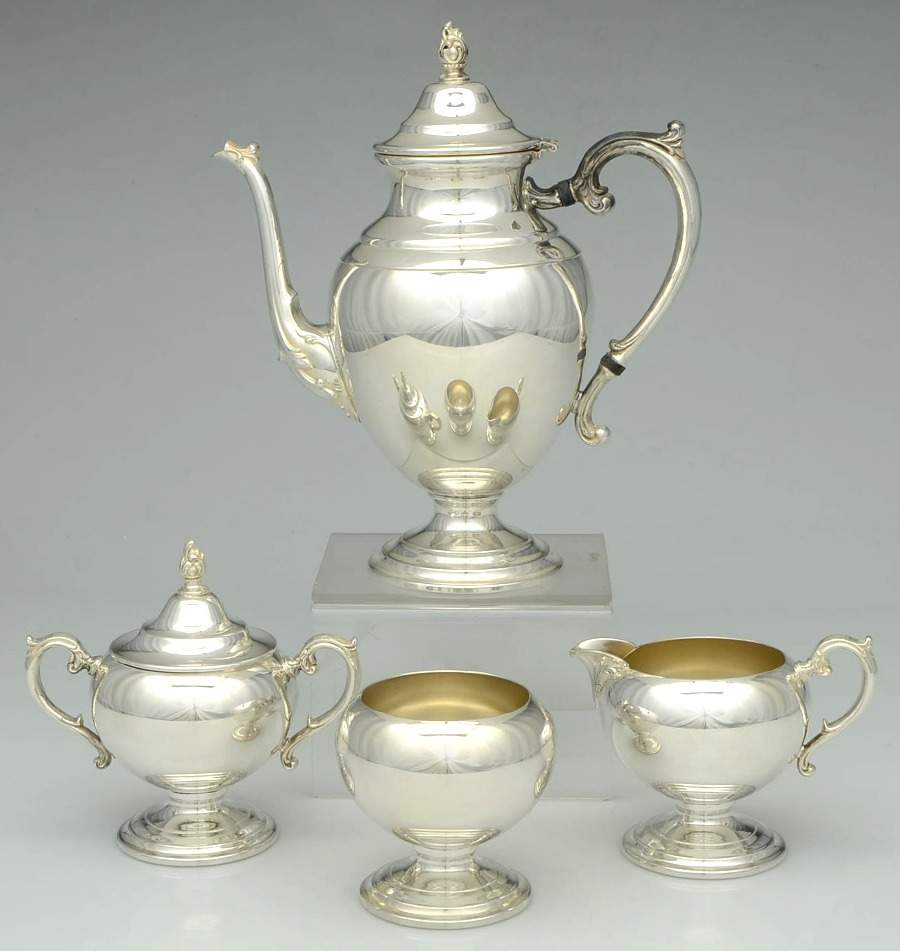 Silverplate Hollowware 4 Piece Coffee Set (PCP, PSU, PCR, PWB) by Oneida Silver-1