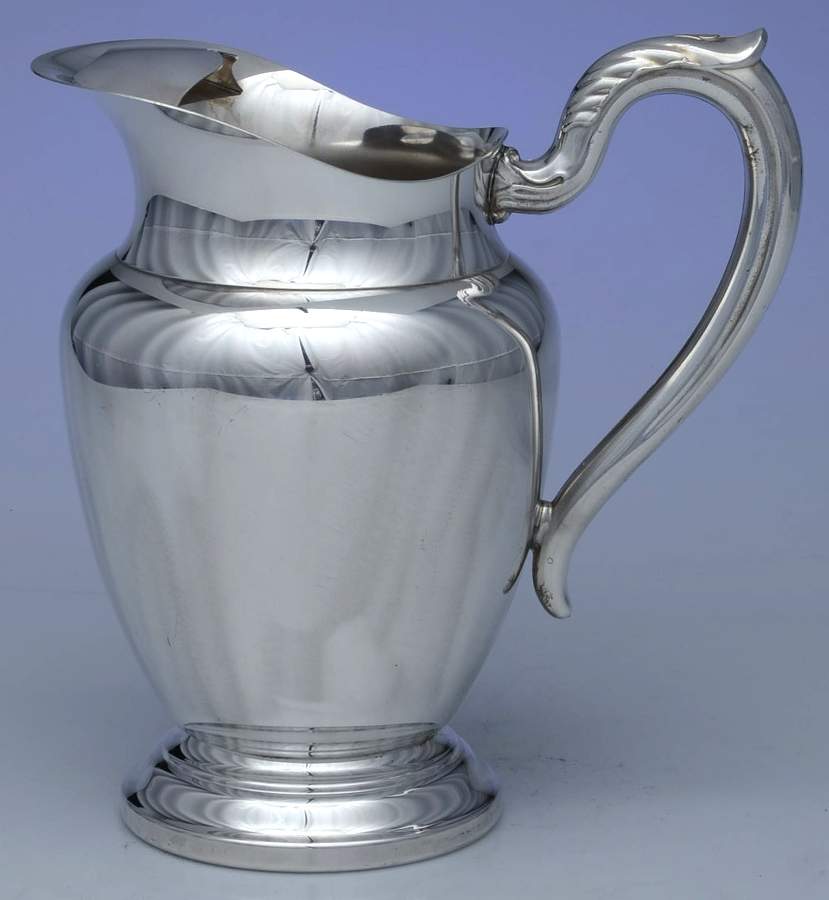Arcadia (Silverplate, Hollowware) Plated Water Pitcher with Ice Lip by Oneida Silver-1