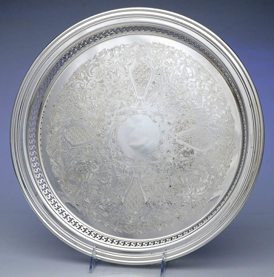Silverplate Hollowware 13" Gallery Tray by Oneida Silver-1