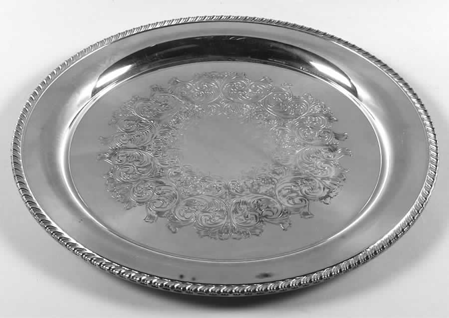 Silverplate Hollowware Round Tray For Punch Bowl by Oneida Silver-1