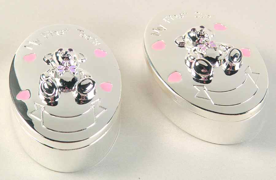 Silverplate Hollowware First Tooth & Curl Box Set by Oneida Silver-1