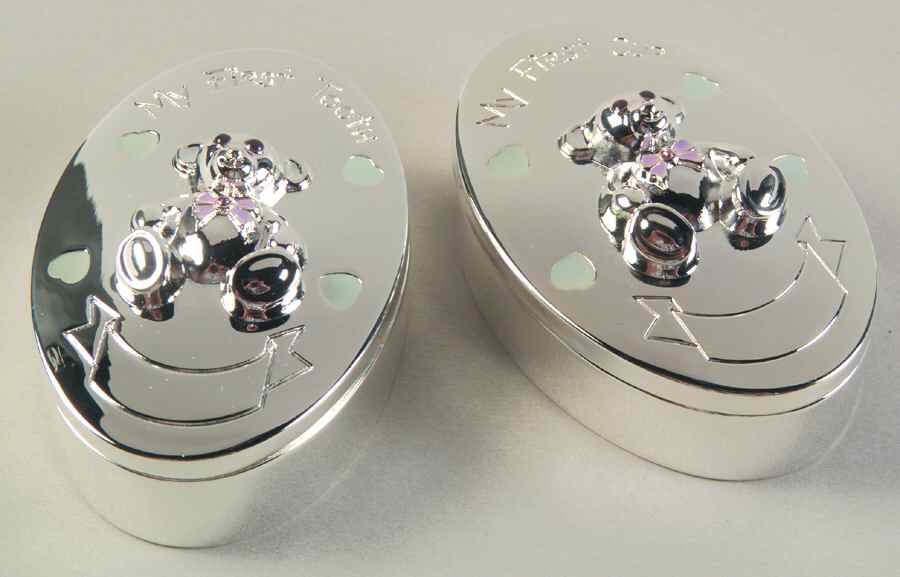 Silverplate Hollowware First Tooth & Curl Box Set by Oneida Silver-1