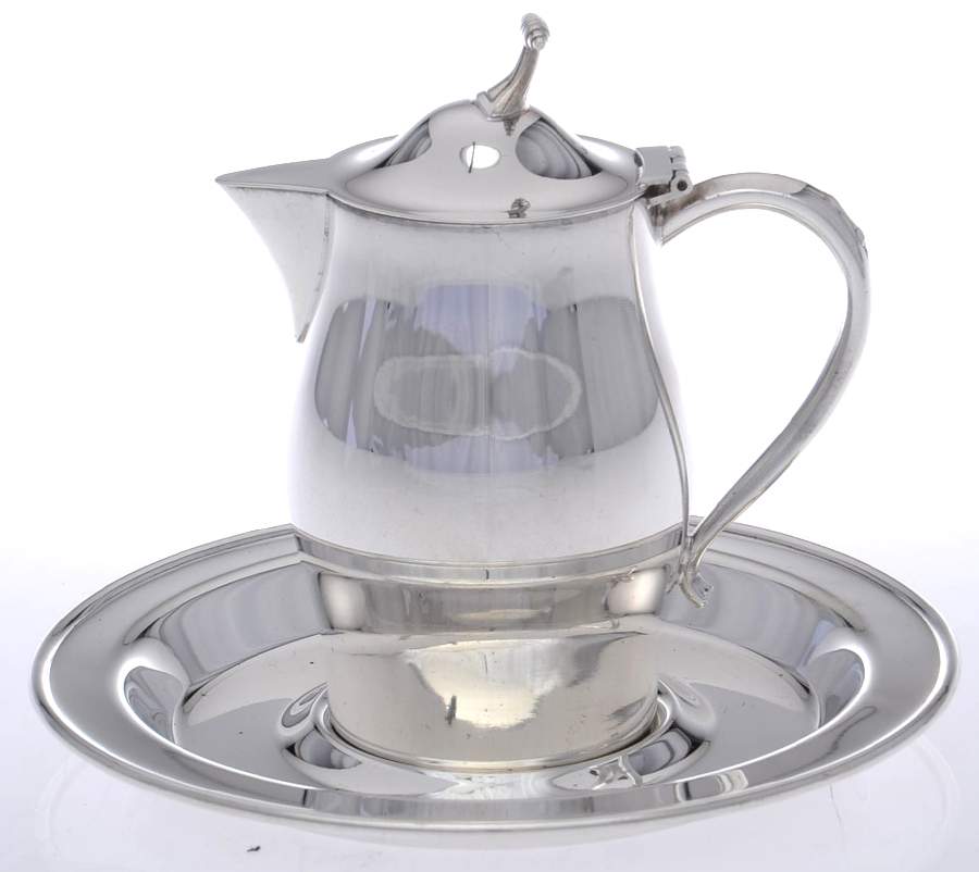 Silverplate Hollowware Creamer & Hinged Lid with Underplate by Oneida Silver-1