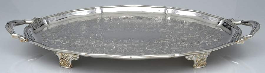 Silverplate Hollowware 19" Waiter Tray by Oneida Silver-1
