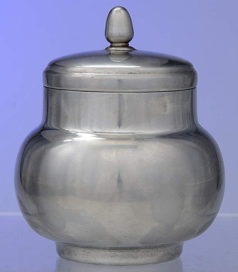 Stainless Hollowware Sugar Bowl with Lid by Oneida Silver-1