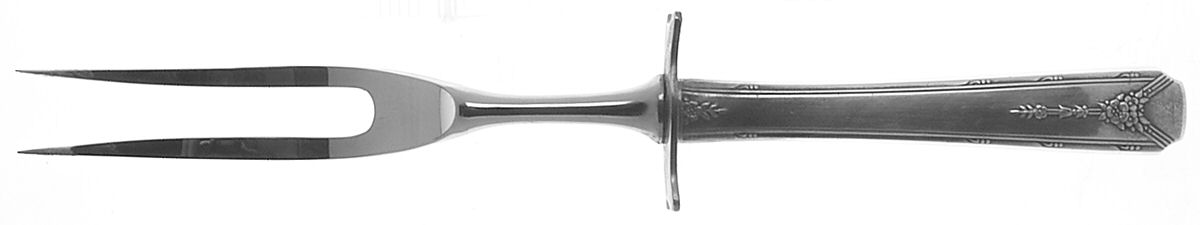 Milady (Silverplate, 1940) Small Steak Carving Fork with Stainless Prongs by Oneida Silver-1