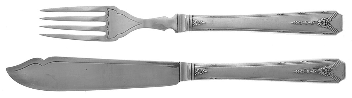 Milady (Silverplate, 1940) (2 Pc) Fish Set Silverplate Blade Hollow Handle by Oneida Silver-1