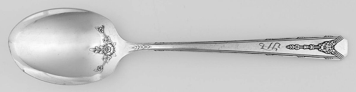 Milady (Silverplate, 1940) Monogram Sugar Spoon by Oneida Silver-1