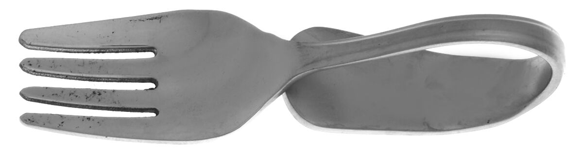 Minute Man-Colonial Boston-Satin (Stainless) Baby Fork with Curved Handle HC by Oneida Silver-1