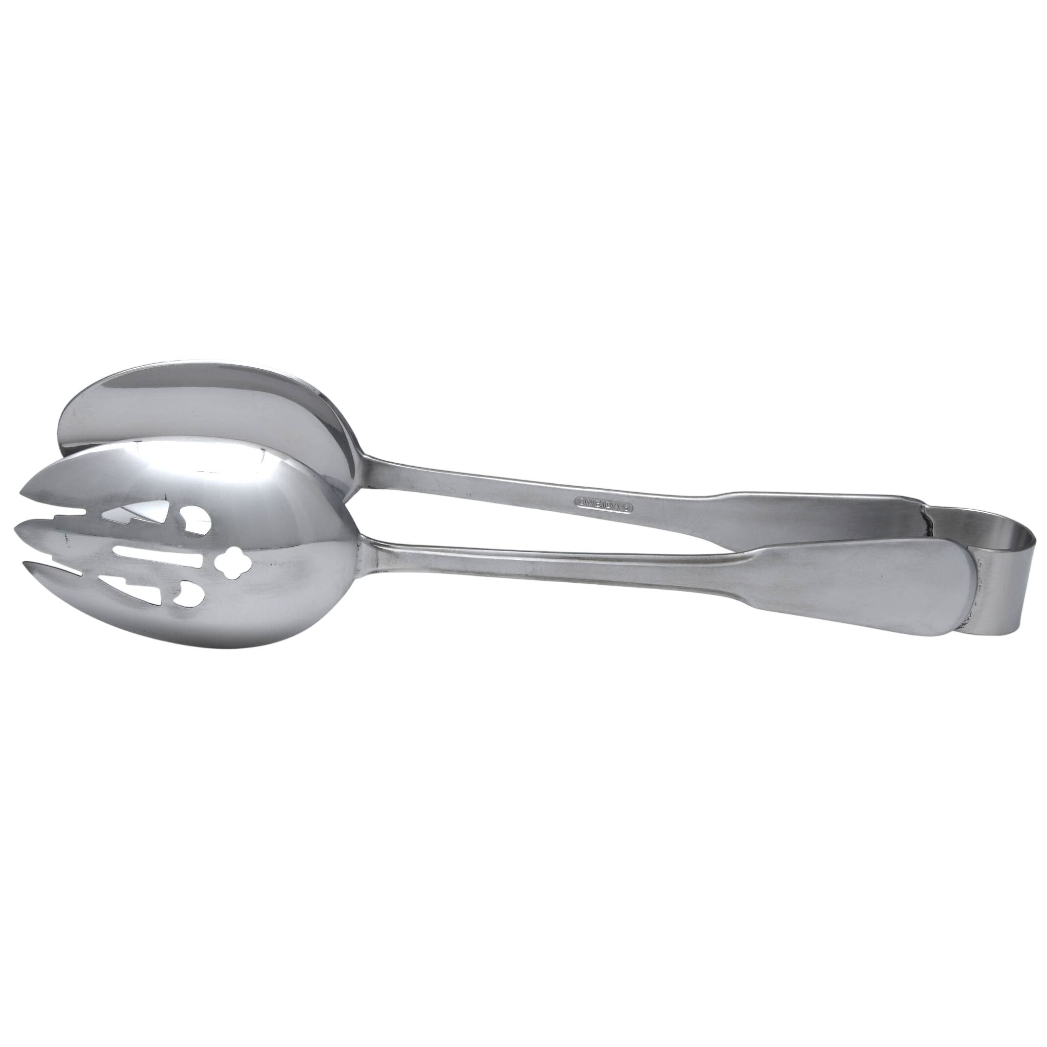 Minute Man-Colonial Boston-Satin (Stainless) Salad Tongs Solid HC by Oneida Silver-1