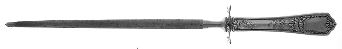 Minerva (Silverplate, 1911) Large Roast Steel Rod Knife Sharpener by Oneida Silver-1