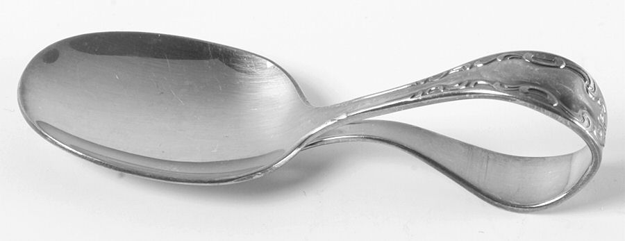 Modern Baroque (Silverplate, 1969) Curved Handle Baby Spoon by Oneida Silver-1