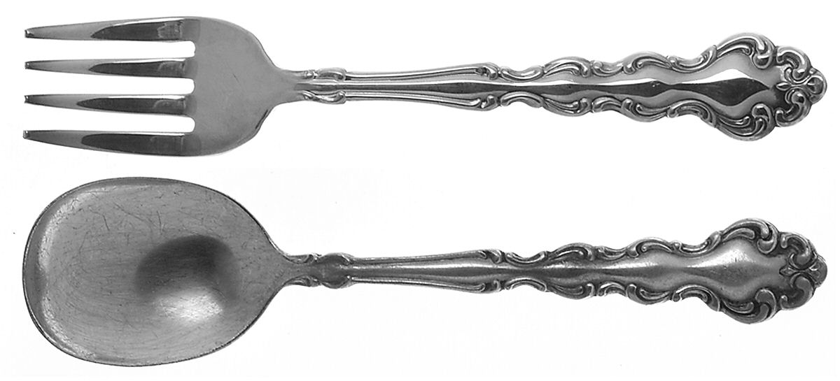Modern Baroque (Silverplate, 1969) 2 Pc Baby Set (BF, BS) by Oneida Silver-1