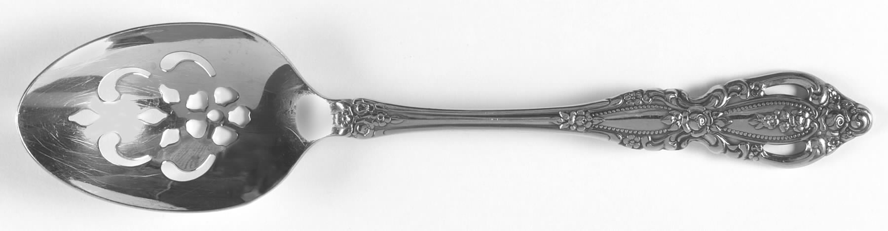 Monte Carlo (Stainless) Pierced Tablespoon (Serving Spoon) by Oneida Silver-1