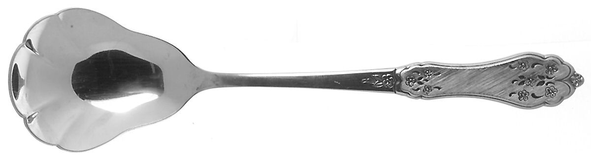 Morning Lace (Stainless) Sugar Shell Spoon by Oneida Silver-1
