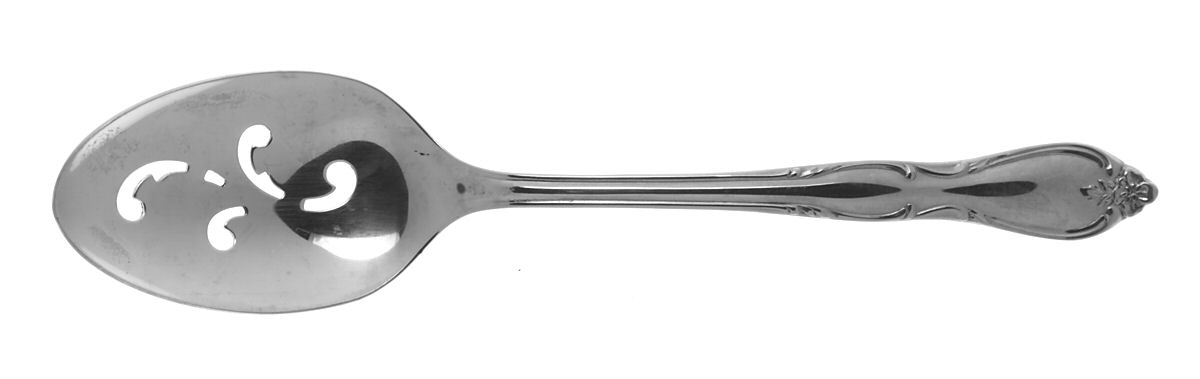 Montclair (Stainless, Floral Tip) Pierced Tablespoon (Serving Spoon) by Oneida Silver-1