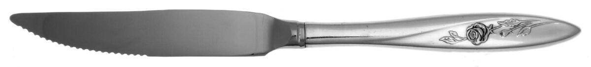 Morning Rose (Silverplate, 1960) Steak Knife Individual Hollow, Serrate HC by Oneida Silver-1