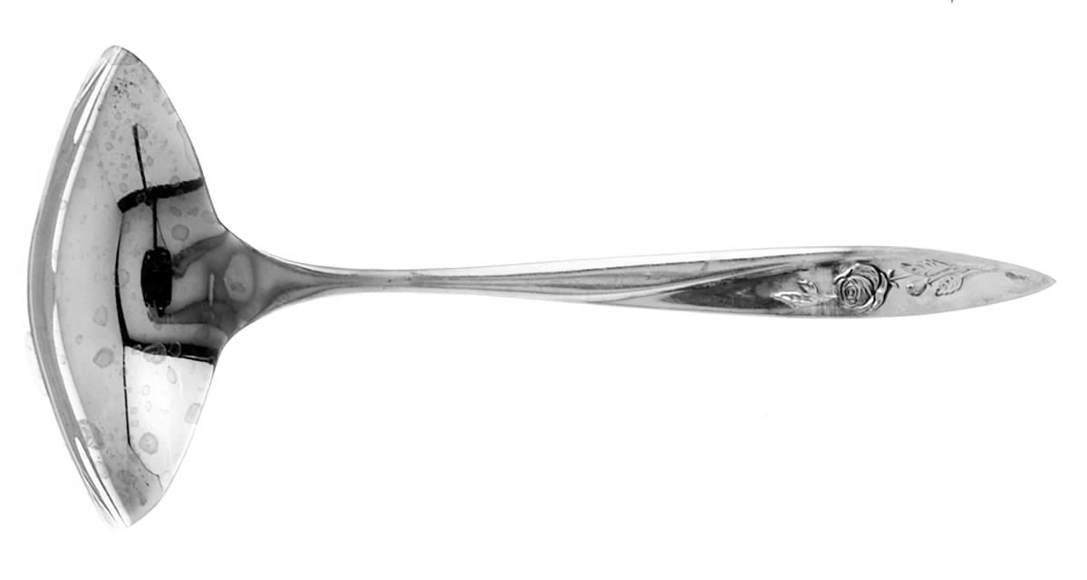 Morning Rose (Silverplate, 1960) Solid Gravy Ladle by Oneida Silver-1