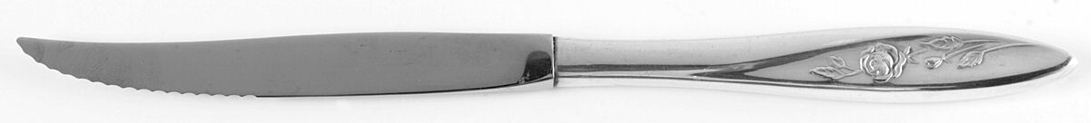 Morning Rose (Silverplate, 1960) Individual Steak Knife Hollow Handle by Oneida Silver-1