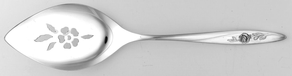 Morning Rose (Silverplate, 1960) Server-Pie/Solid-Pierced by Oneida Silver-1